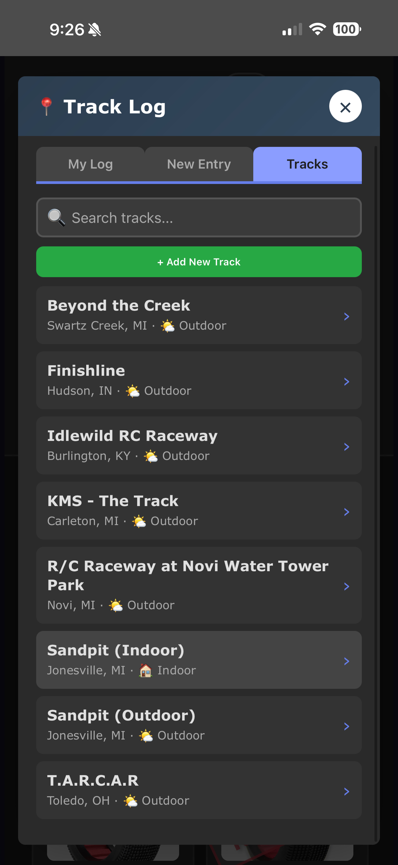 Tracks tab